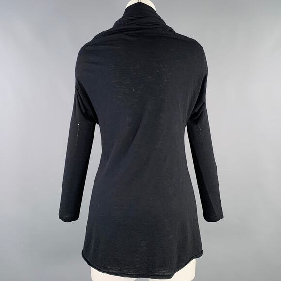 ALEXANDER MCQUEEN Size 4 Black Viscose Blend Cowl Collar Pullover - Picture 3 of 6